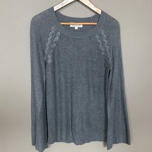 Pink Rose Gray Long Sleeve Tee